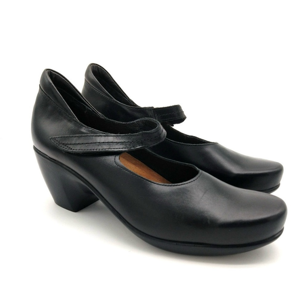 NAOT Black Leather Mary Jane Heels Size 42 10.5-11 New Comfort Shoes Ankle Strap